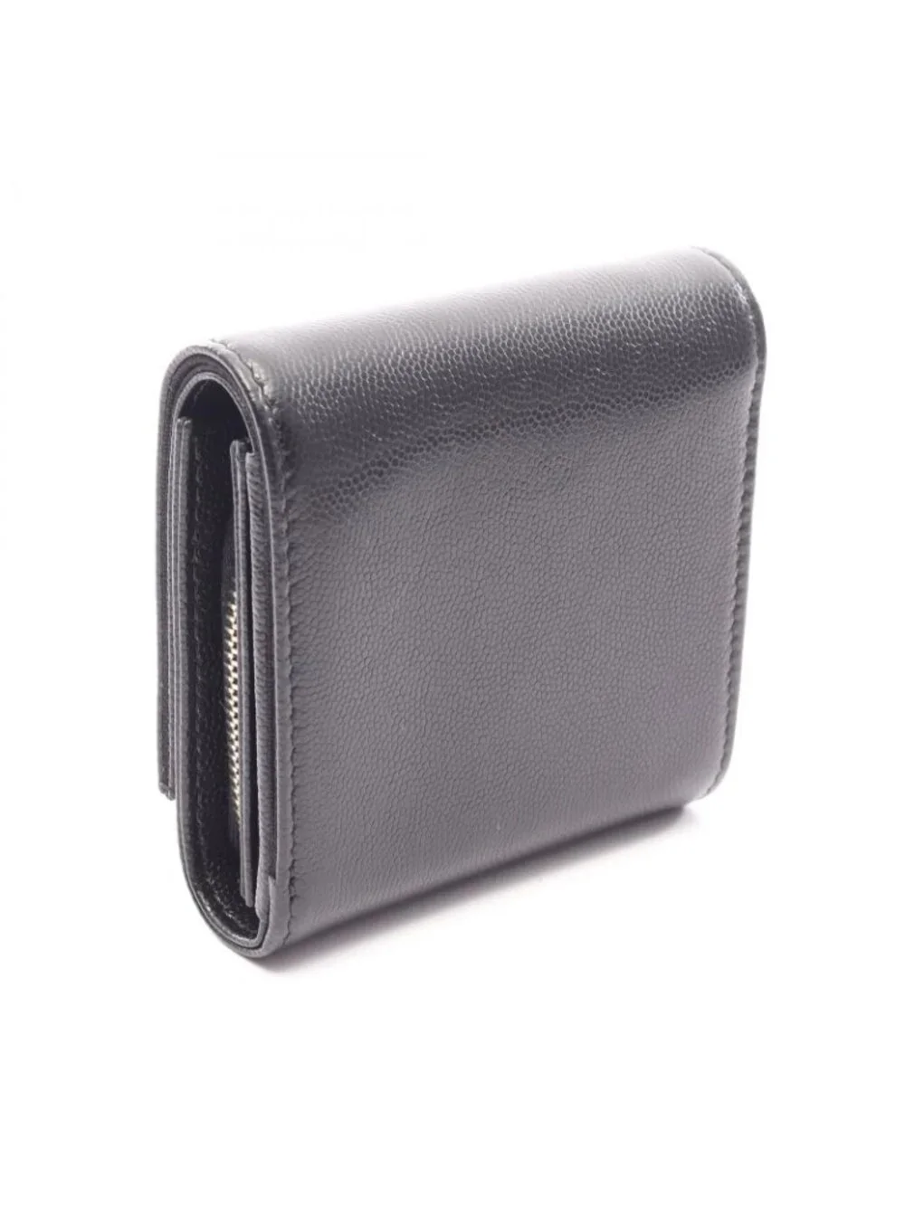 Chanel Bifold Wallet CC Logo Black Caviar Leather